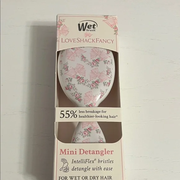 LoveShackFancy Mini Detangler Brush - Pink Floral - Picture 1 of 1